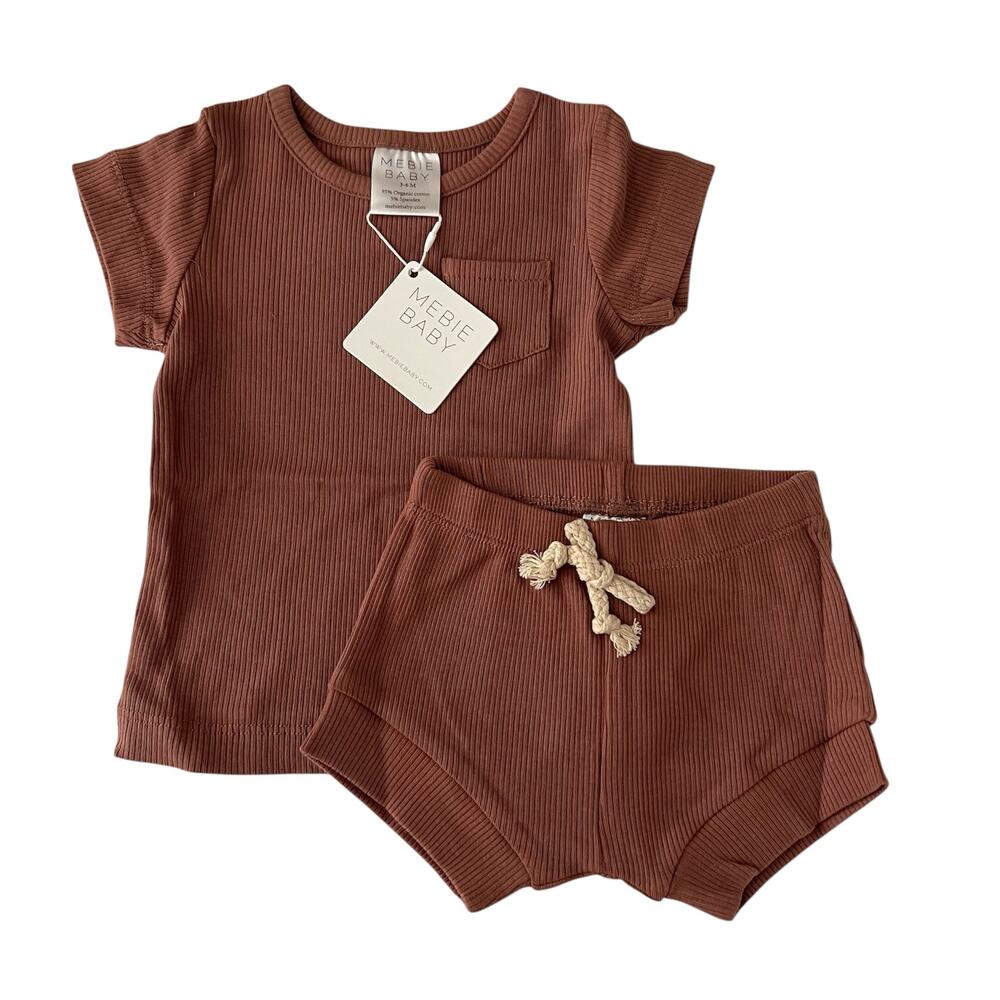 NEW Mebie Baby ribbed short sleeve set